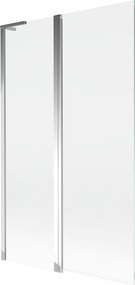 Mexen Mist L fürdőkádparaván, 2-szárnyú, 110 x 150 cm, átlátszó, króm - 8A9L-110-011-01-00
