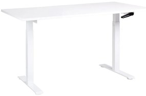 Fehér manuálisan állítható íróasztal 160 x 72 cm DESTINES Beliani