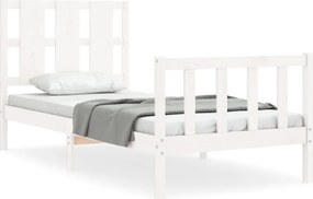 vidaXL fehér tömör fenyőfa ágy matrac nélkül 90 x 200 cm