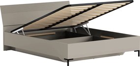 Franciaágy, 160x200, szürkésbarna Taupe, DOMCA