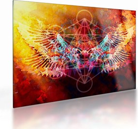 Kép - Merkaba szárnyakkal, absztrakció (üvegen) (70x50 cm)