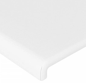 fehér műbőr LED-es fejtámla 200x5x118/128 cm