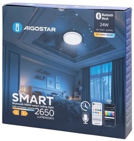 Aigostar - LED Fürdőszobai mennyezeti lámpa LED/24W/230V IP44 + távirányítás