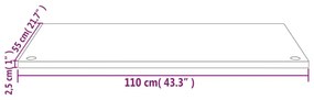 fehér tömör fenyőfa asztallap 110 x 55 x 2,5 cm