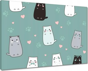 Vászonkép 70x50 Cica Cicák Macskák