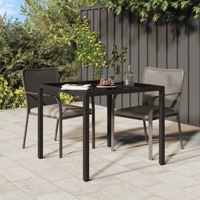 Kert étkezőasztal barna 90x90x75 cm polirattan