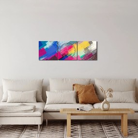 Kép - Színes ecsetvonások (órával) (90x30 cm)