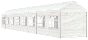 fehér polietilén pavilon tetővel 17,84 x 2,28 x 2,69 m