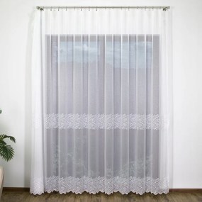 Függöny díszes hímzett háló Czedsta fehér 160cm