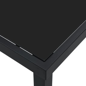 Kertasztal Fekete 140x80x73 cm Edzett Üveg