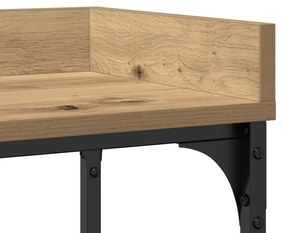 Konzolasztal Kézműves Tölgy 100x30x80 cm Műgyanta és Acél