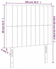 fekete szövet LED-es fejtámla 100x5x118/128 cm