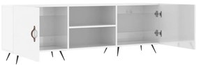 fehér magasfényű szerelt fa TV-szekrény 150x30x50 cm