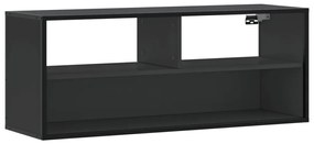 fekete szerelt fa és fém TV-szekrény 100x31x39,5 cm