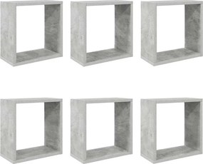 vidaXL 6 db betonszürke fali kockapolc 30 x 15 x 30 cm