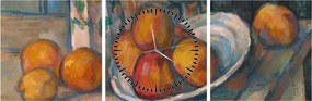 Kép - Paul Cézanne, Still Life with Milk Jug and Fruit, reprodukciók (órával) (90x30 cm)