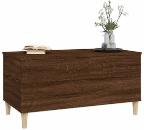 Barna tölgyszínű szerelt fa dohányzóasztal 90x44,5x45 cm