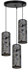 Csillár zsinóron AVALO 3xE27/60W/230V á. 35 cm szürke/fekete