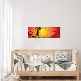 Kép - futball (órával) (90x30 cm)