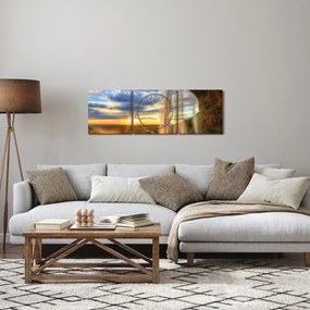 Kép - Vízesés (órával) (90x30 cm)