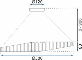 MORETTI MO04591 CIRCLE Arany Színű Függeszték 18W LED 4000K IP20