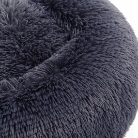 Kutyafekhely bolyhos puha kör alakú, 60 cm, sötétszürke