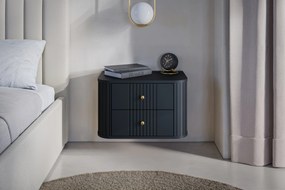 Vesper függő éjjeliszekrény készlet 56 cm - fekete / arany fogantyúk