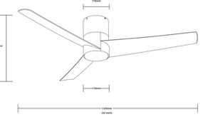 Immax NEO 07135-S-LED Mennyezeti ventilátor FRESH 18W/230V Wi-Fi Tuya króm + távirányító