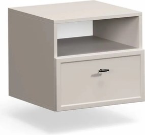 Lorini fali fiókos éjjeliszekrény 45 cm - kasmír / fekete T-bar fogantyúk