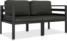 vidaXL 2 részes antracitszürke alumínum kerti kanapészett párnákkal