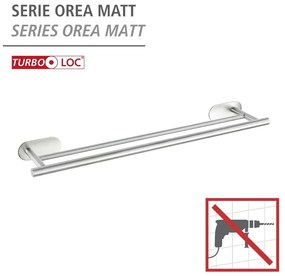 Matt ezüstszínű öntapadós rozsdamentes acél törölközőtartó Orea Duo – Wenko
