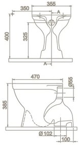 CeraStyle WC csésze - porcelán - mély öblítésű - ALSÓ kifolyású