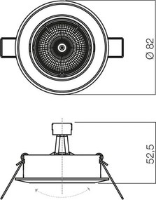 Mennyezetbe Építhető Lámpa Bronz ELC229 SMARTER 70003