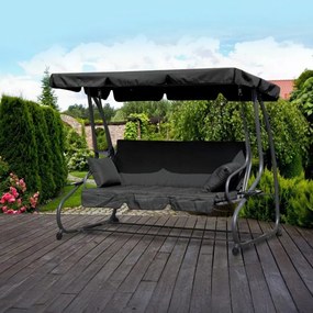 Sötétszürke állítható kerti hinta