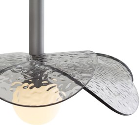 Design függőlámpa ezüst füstüveggel - Kemner