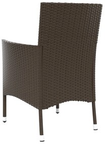 4 db barna polyrattan kerti szék párnákkal (csak Egyesült Királyság/Írország/FI/NO)