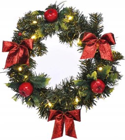 Led karácsonyi koszorú ajtóra, Ø 28 cm
