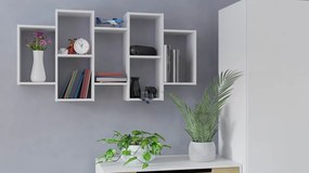 Aldabra Bilbao 7.0 fali polc, 129,5x65x20 cm, fehér