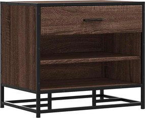 vidaXL cipőpad barna tölgy 60x40x53,5 cm Gépi fa és fém