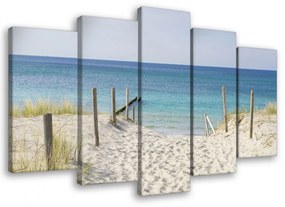 Vászonkép 5 darabos, Homokos tengerpart 100x60 cm méretben