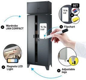 Moduláris felső szekrény EWA Compact 800 x 380 x 400 mm, antracit