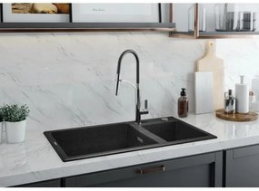 Deante BGB_B720 - Fekete/chrom GERBERA mosogató csaptelep flexibilis karos