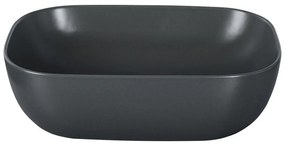 EROS SMILE 3 - PULTRA ültethető - Top Counter - porcelán mosdó - MATT SZÜRKE - 46,5 x 32,5 x 13 cm