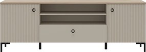 TV-állvány, szürkésbarna Taupe/silverjack tölgy, DOMCA 2D1S