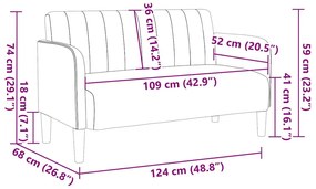 kék bársony loveseat kanapé 109 cm