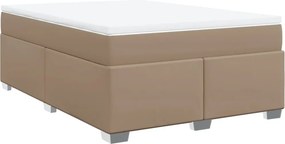 vidaXL cappuccino színű műbőr rugós ágy matraccal 160 x 200 cm