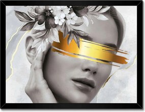 Poszter fekete keretben 40x30 Női portré arany karszalag