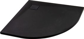 Cagliari || Black 90x90x2,6 cm íves, SMC zuhanytálca szifonnal