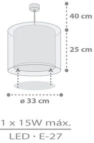 Dalber 41762E - Gyerek csillár KAWAII FRIENDS 1xE27/15W/230V szürke
