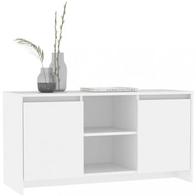 fehér szerelt fa TV-szekrény 102 x 37,5 x 52,5 cm